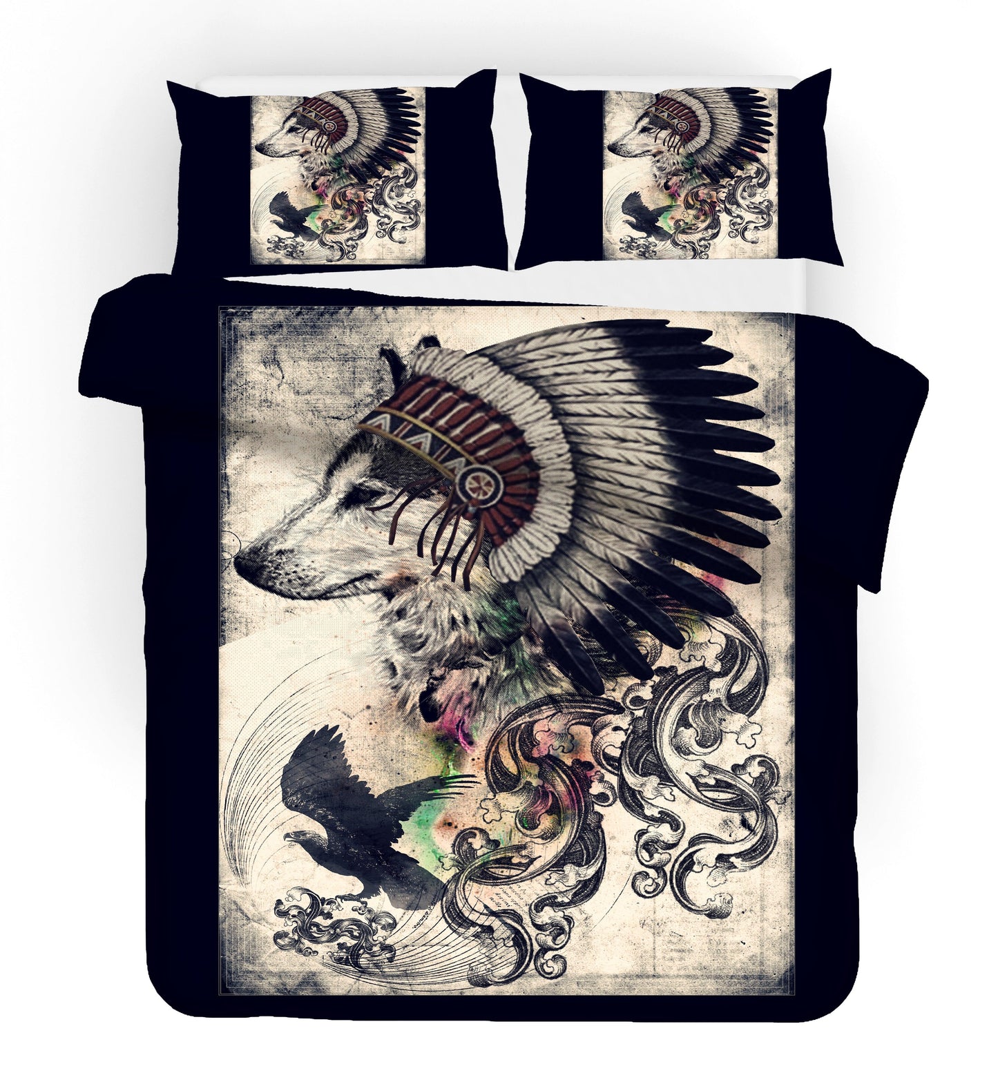 3D Black Wolf Quilt Cover Set Bedding Set Pillowcases 144