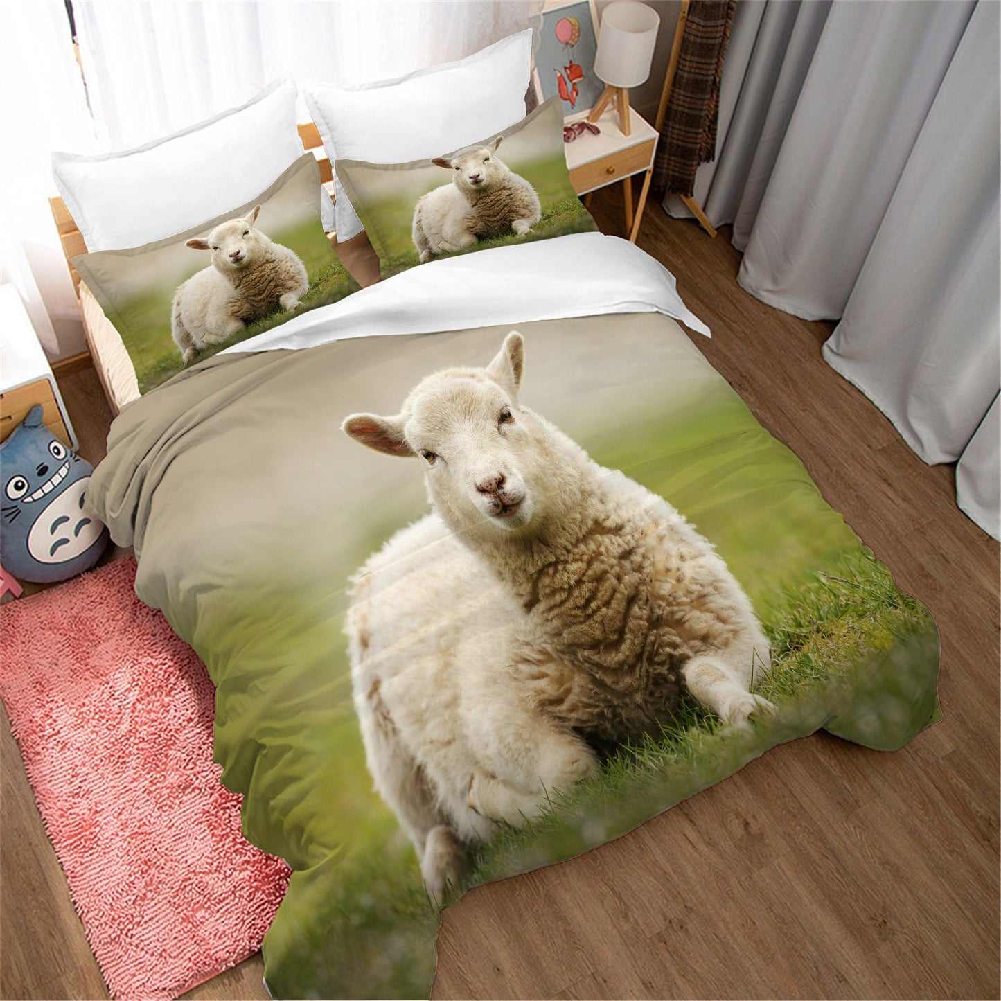 3D Animal Sheep Meadow Quilt Cover Set Bedding Set Duvet Cover Pillowcases 30