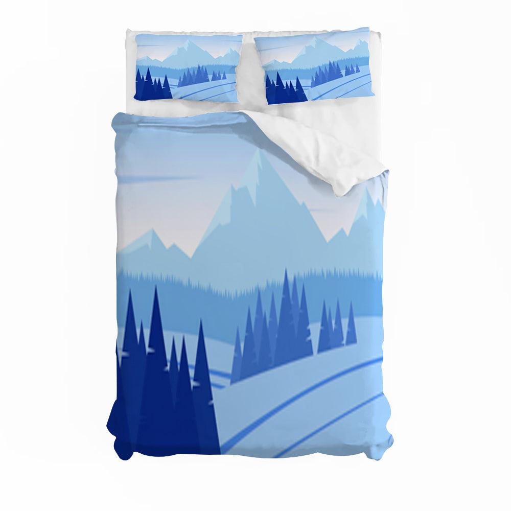 3D Blue Forest Mountain Nature Landscape Quilt Cover Set Bedding Set Duvet Cover Pillowcases 33