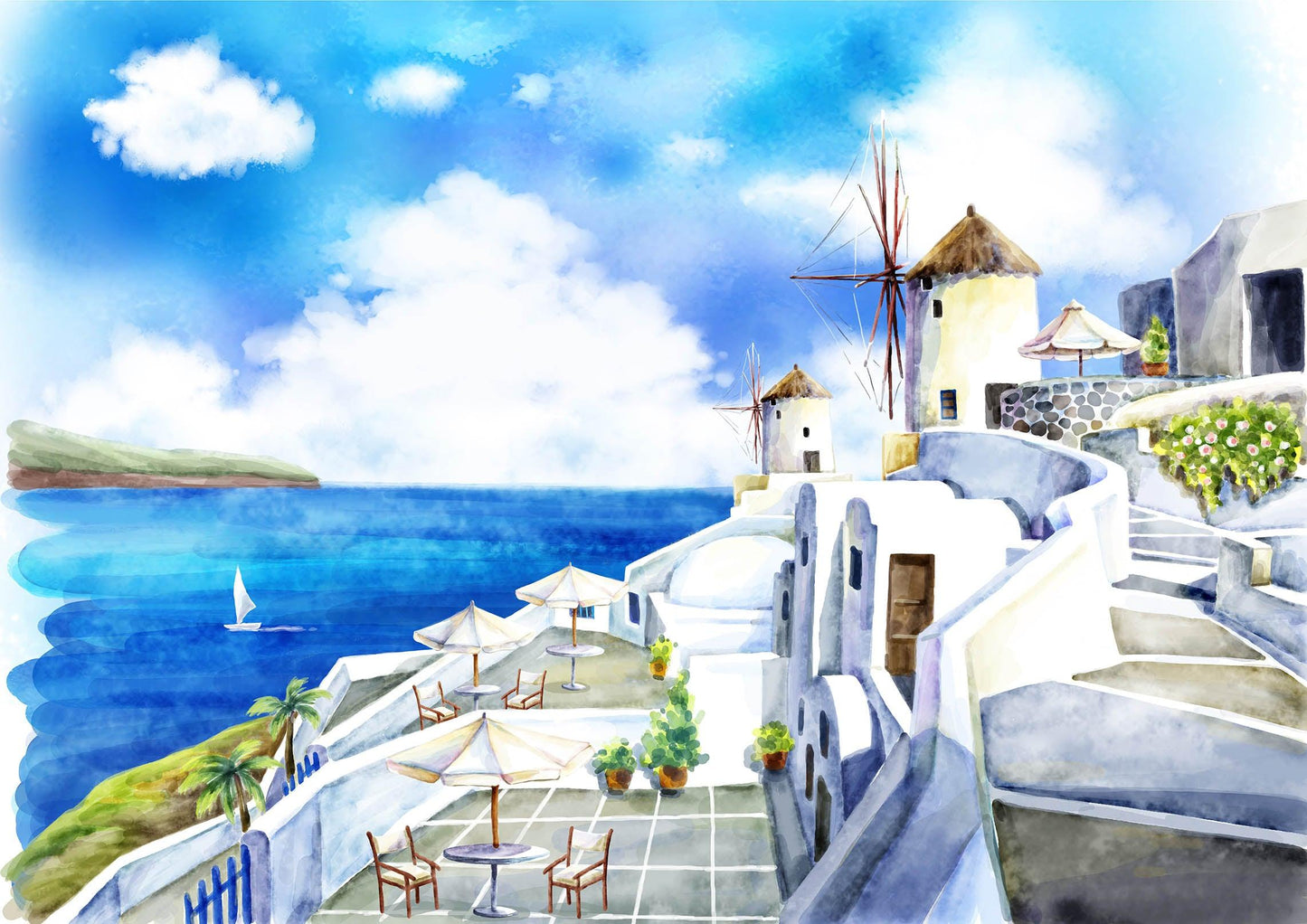 3D Blue Greece Aegean Sea Quilt Cover Set Bedding Set Pillowcases 84