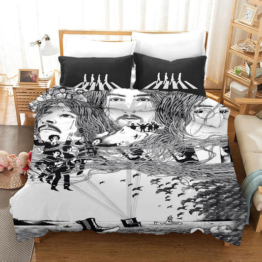 3D Band The Beatles Quilt Cover Set Bedding Set Pillowcases 64
