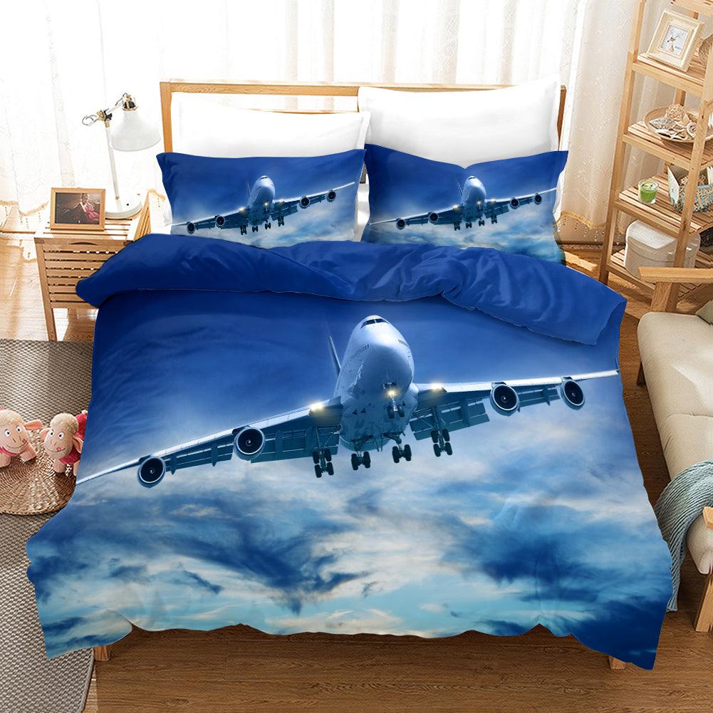 3D Airplane Blue Sky Quilt Cover Set Bedding Set Pillowcases 243