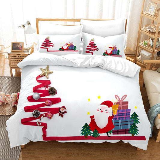 3D Cartoon Christmas Quilt Cover Set Bedding Set Duvet Cover Pillowcases WJ 1645