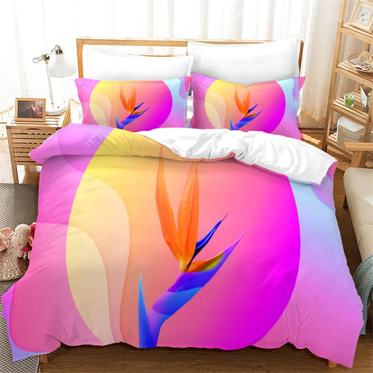 3D Artistic Color Floral Quilt Cover Set Bedding Set Duvet Cover Pillowcases 176