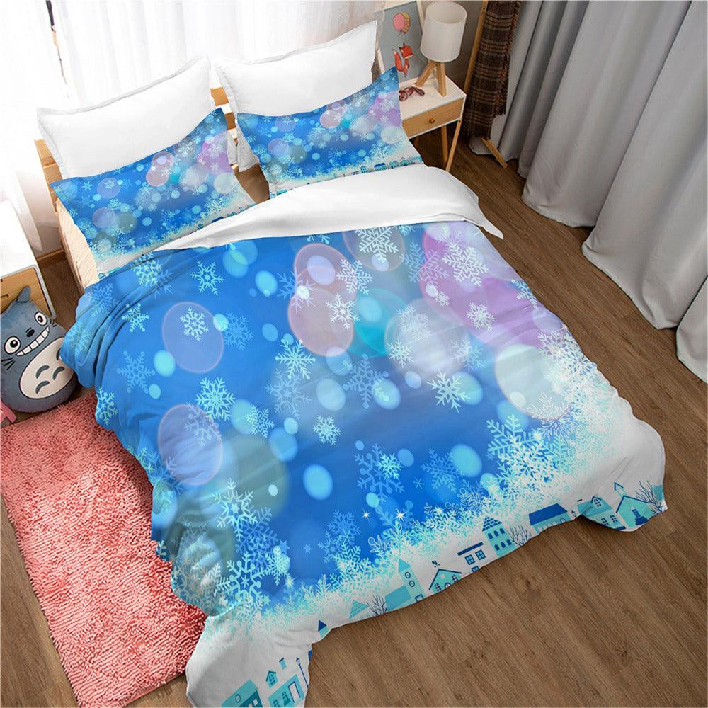 3D Blue Snowflake Pattern Quilt Cover Set Bedding Set Duvet Cover Pillowcases 12