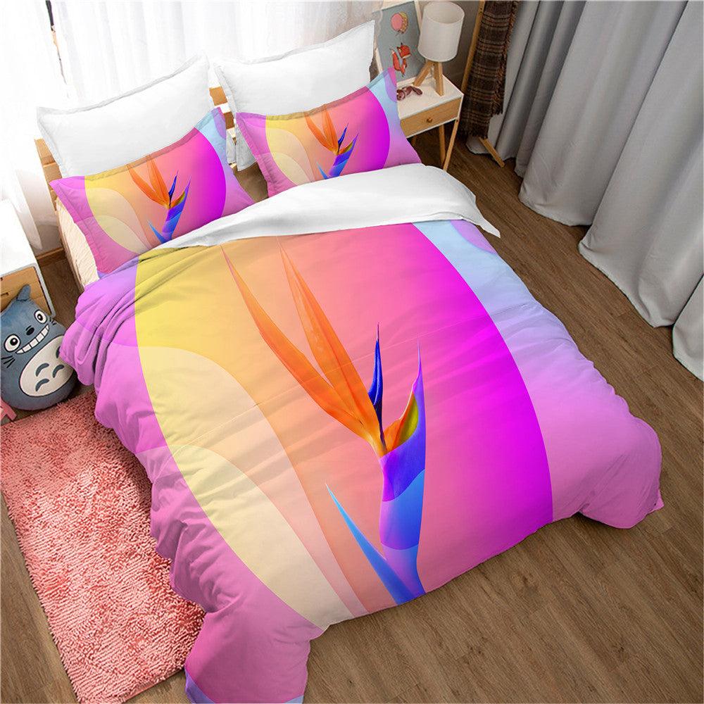 3D Artistic Color Floral Quilt Cover Set Bedding Set Duvet Cover Pillowcases 176