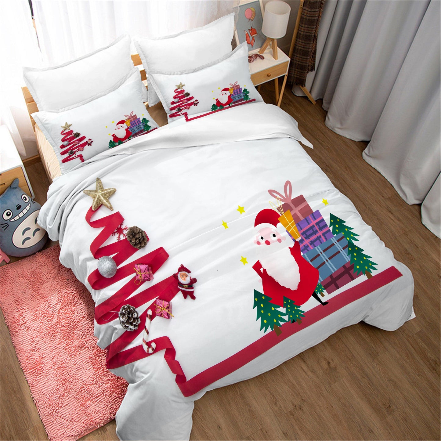 3D Cartoon Christmas Quilt Cover Set Bedding Set Duvet Cover Pillowcases WJ 1645