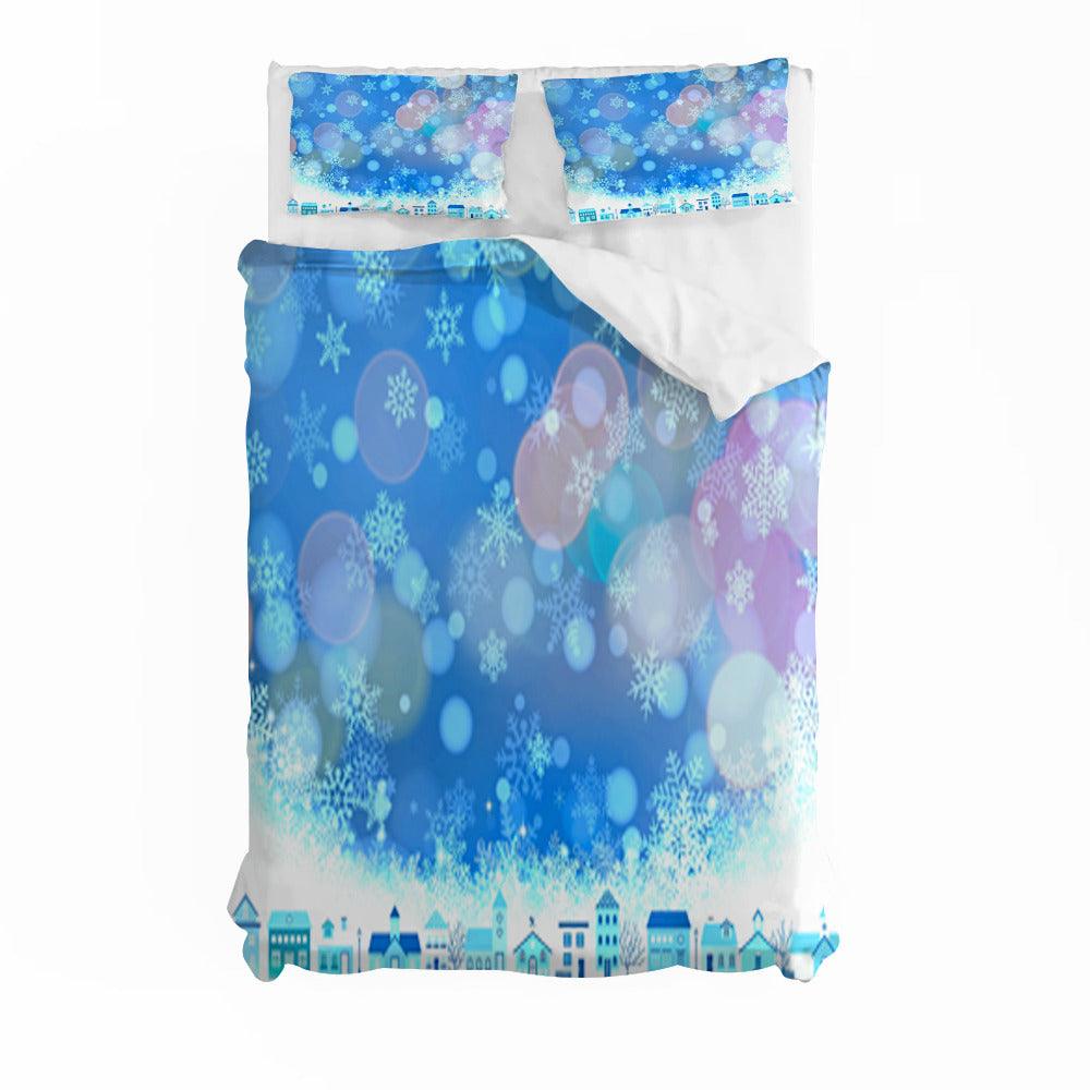 3D Blue Snowflake Pattern Quilt Cover Set Bedding Set Duvet Cover Pillowcases 12