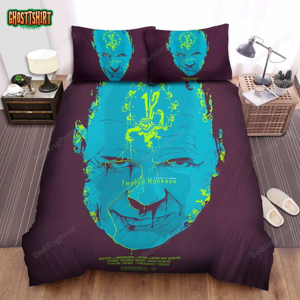 12 Monkeys (2015–2018) Blue Face Movie Poster Bed Sheets Duvet Cover Bedding Set