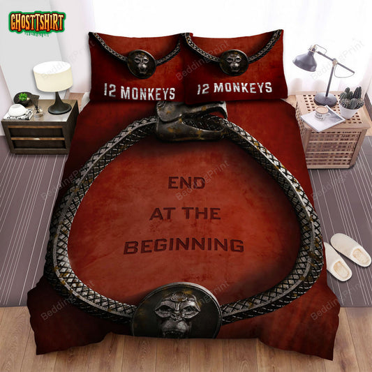 12 Monkeys (2015–2018) End At The Beginning Movie Poster Bed Sheets Duvet Cover Bedding Set