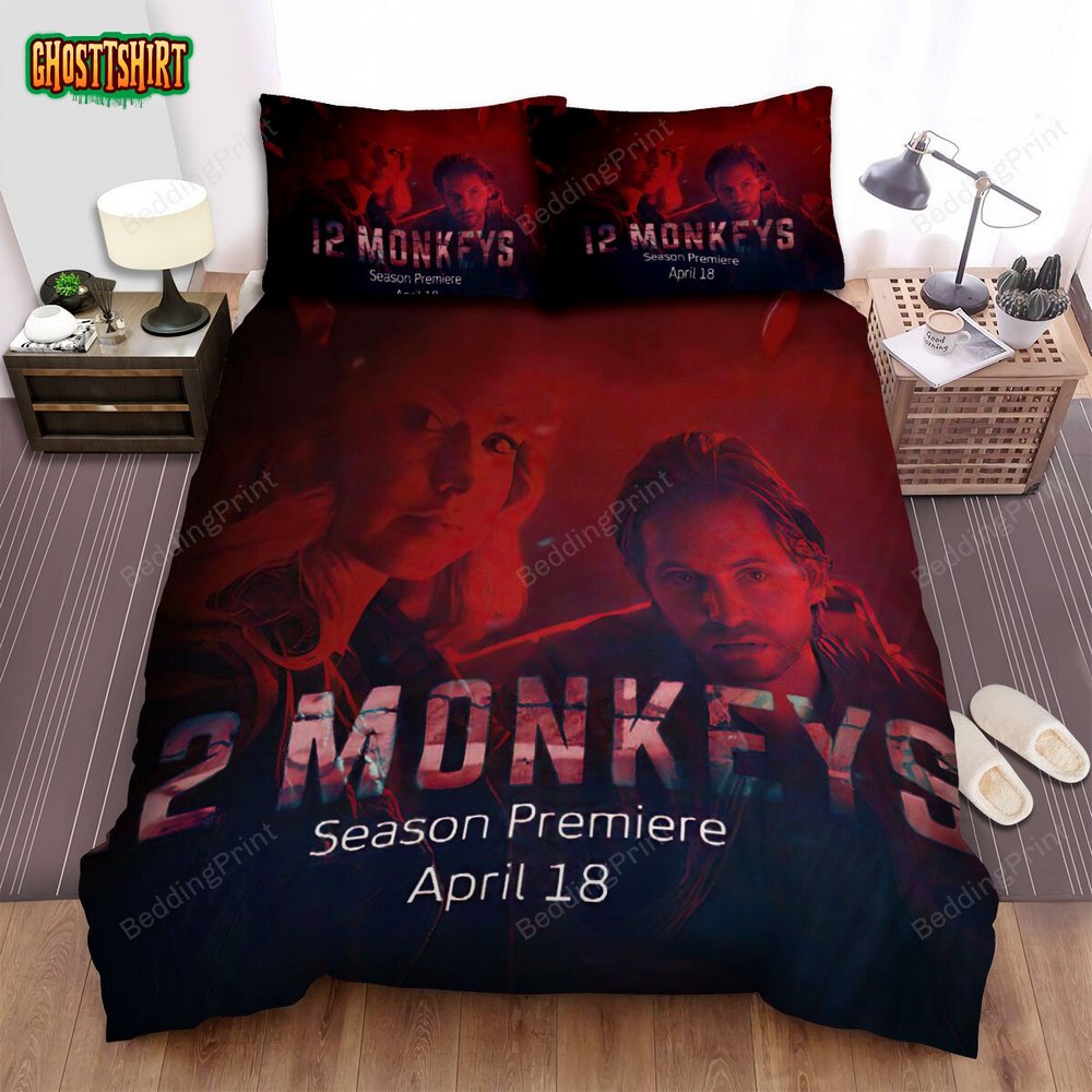 12 Monkeys (2015–2018) Season Premiere Movie Poster Bed Sheets Duvet Cover Bedding Set