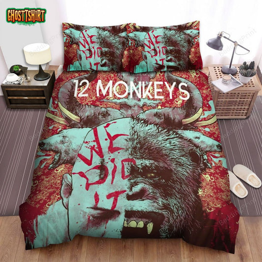 12 Monkeys (2015–2018) We Did It Movie Poster Bed Sheets Duvet Cover Bedding Set