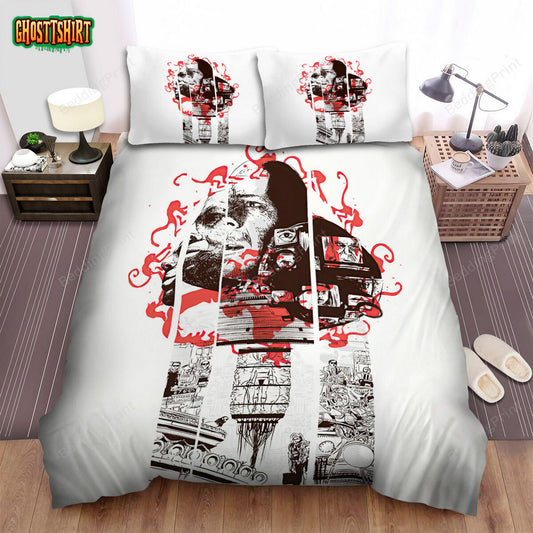 12 Monkeys (2015–2018) White, Black And Red Movie Poster Bed Sheets Duvet Cover Bedding Set