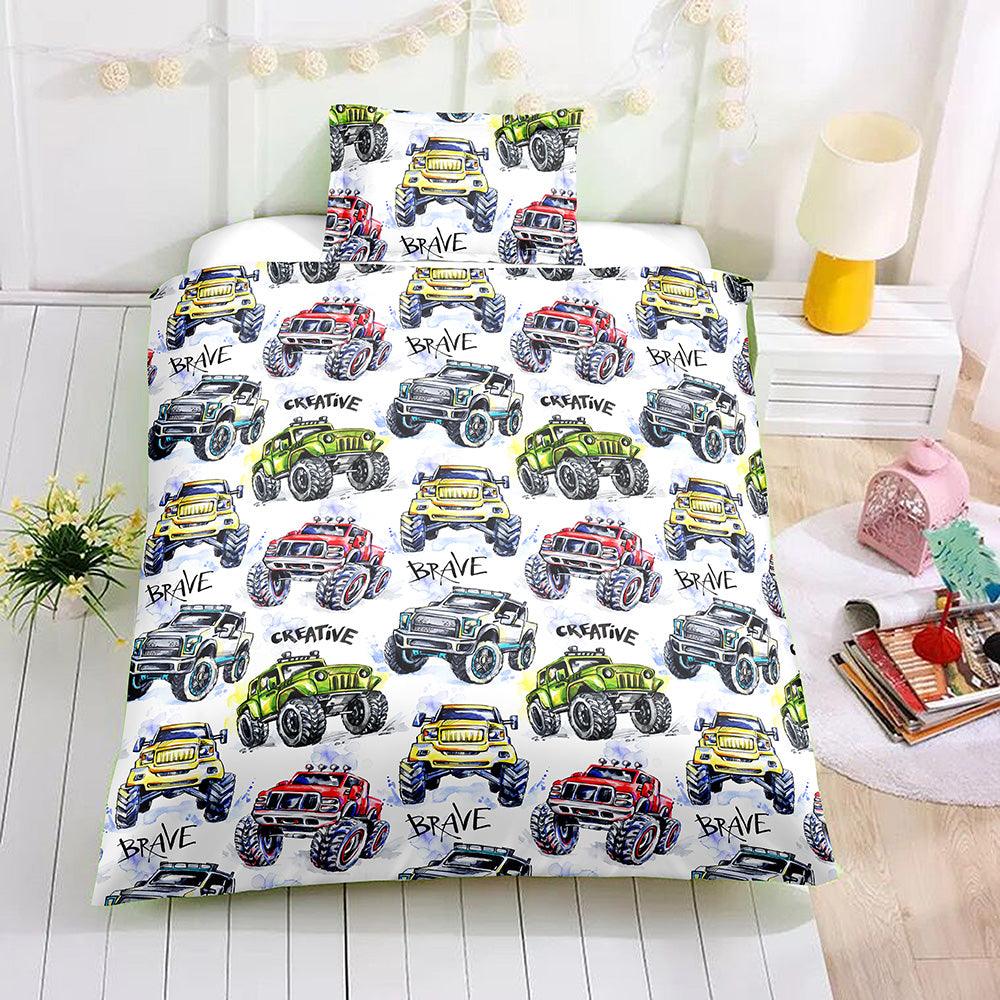 3D Cartoon Car Quilt Cover Set Bedding Set Pillowcases 60