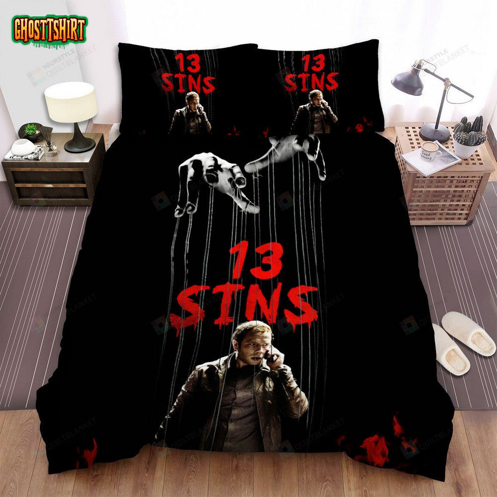 13 Sins The Men On Red Fire Movie Poster Bed Sheets Spread Comforter Duvet Cover Bedding Set