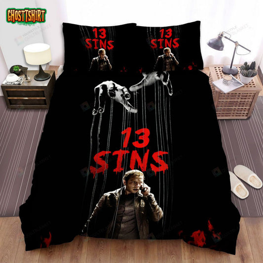 13 Sins The Men On Red Fire Movie Poster Bed Sheets Spread Comforter Duvet Cover Bedding Set