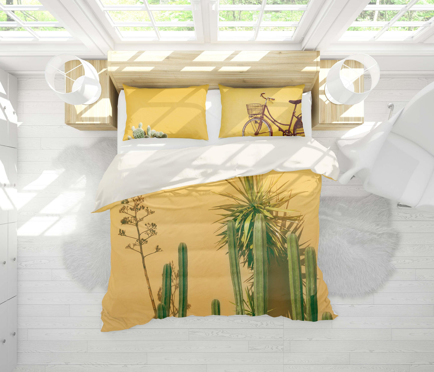 3D Cactus Yellow Quilt Cover Set Bedding Set Pillowcases 28