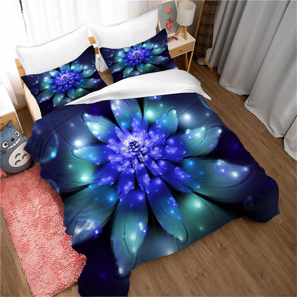 3D Blue Lotus Floral Quilt Cover Set Bedding Set Duvet Cover Pillowcases 178