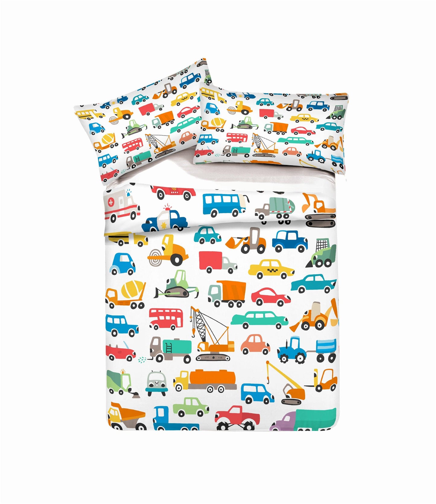 3D Cartoon Cars Engineering Vehicle Pattern Quilt Cover Set Bedding Set Pillowcases 157
