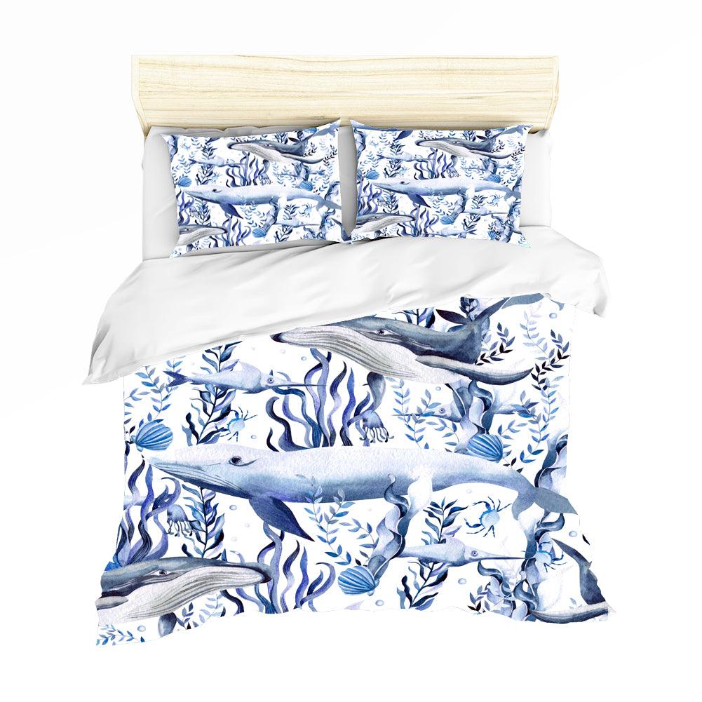 3D Blue Whale Quilt Cover Set Bedding Set Pillowcases 81