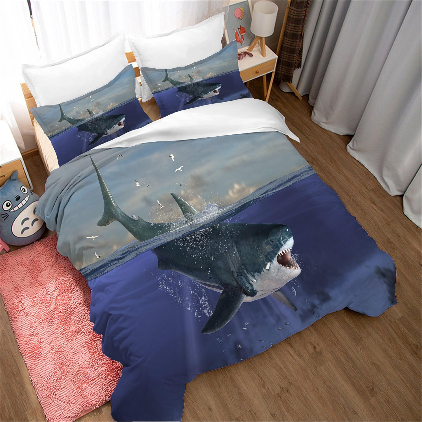 3D Blue Sea Shark Animal Quilt Cover Set Bedding Set Duvet Cover Pillowcases 47