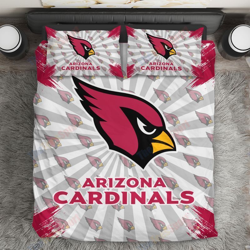 NFL Arizona Cardinals White Grey Bedding Set