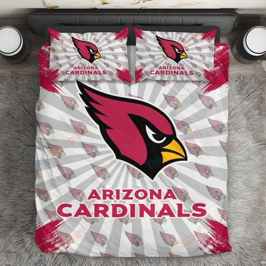 NFL Arizona Cardinals White Grey Bedding Set