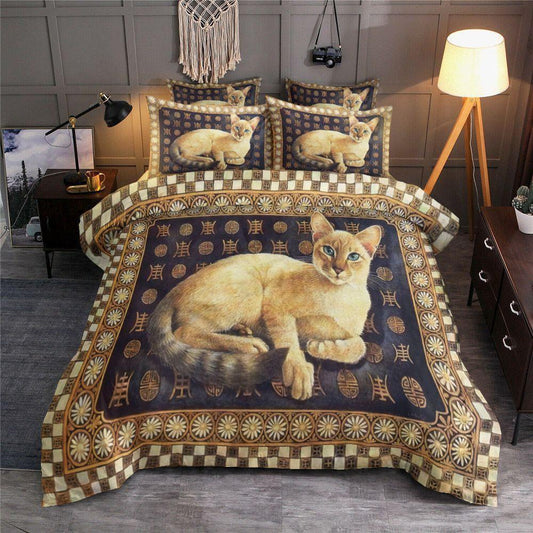 Personalized 3-piece Duvet Cover Bedding Set  Sunflower Cutie Cat Bedding Set IYVF