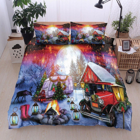 Personalized 3-piece Duvet Cover Bedding Set  Christmas Camping Bedding Set IYS