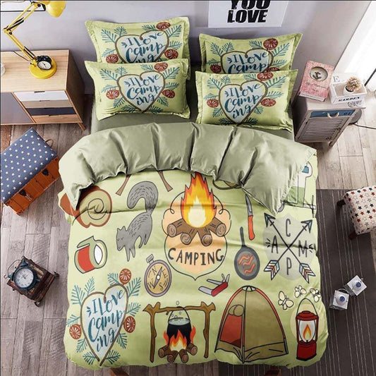Camping Bed Sheets Spread Comforter Duvet Cover Bedding Set IYJ