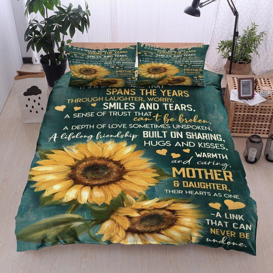 Personalized 3-piece Duvet Cover Bedding Set  Sunflower Mother Daughter Bedding Set IYVV