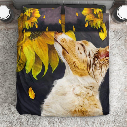 Personalized 3-piece Duvet Cover Bedding Set Sunflower Dog CL04110265MDB Bedding Sets
