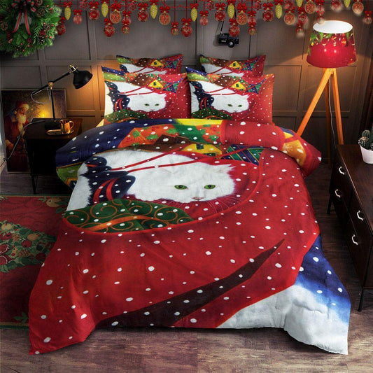 Personalized 3-piece Duvet Cover Bedding Set  Christmas Cat DT0511018T Bedding Sets