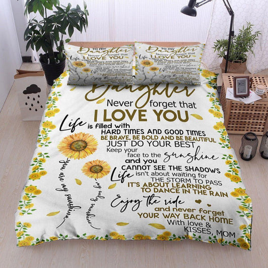Personalized 3-piece Duvet Cover Bedding Set  Sunflower Mom To Daughter CL11120092MDB Bedding Sets
