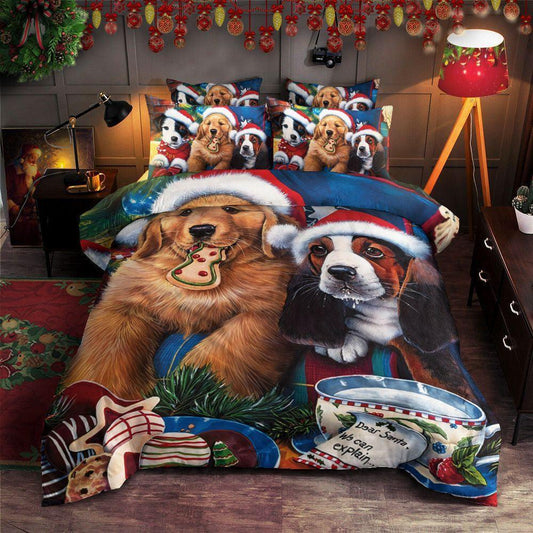 Personalized 3-piece Duvet Cover Bedding Set  Christmas Day Dog AA0211016T Bedding Sets