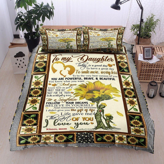 Personalized 3-piece Duvet Cover Bedding Set  Sunflower Mom To Daughter CL11120094MDB Bedding Sets