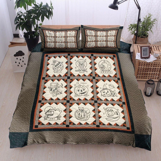 Personalized 3-piece Duvet Cover Bedding Set  Halloween Pumpkin Witch Ghost Cat Owl Moon DV09100082B Bedding Sets