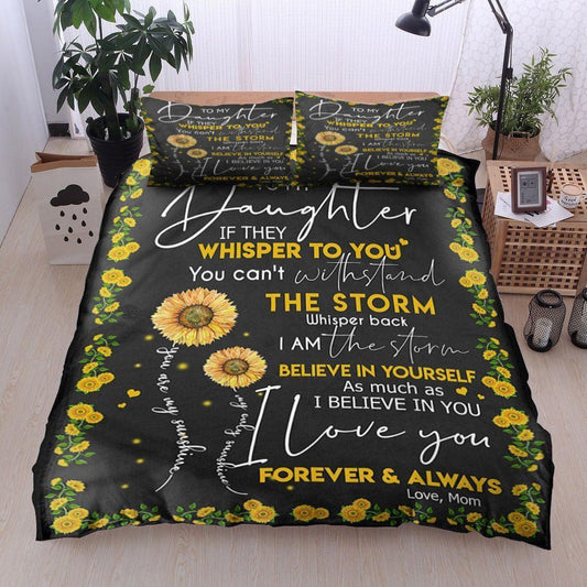 Personalized 3-piece Duvet Cover Bedding Set  Sunflower Mom To Daughter CL11120087MDB Bedding Sets