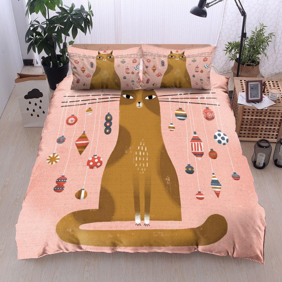 Personalized 3-piece Duvet Cover Bedding Set  Christmas Cat DD12100027B Bedding Sets