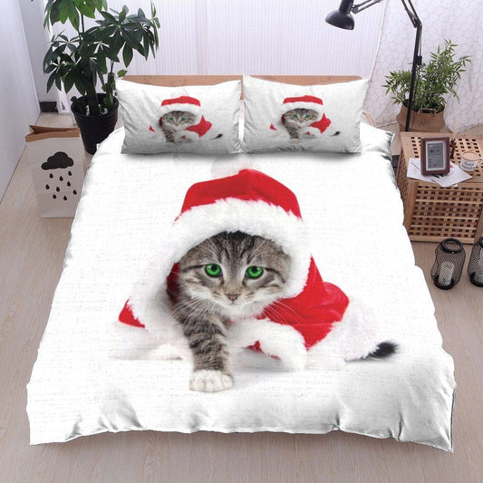 Personalized 3-piece Duvet Cover Bedding Set Christmas Cat DN1111051B Bedding Sets