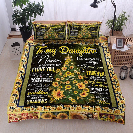 Personalized 3-piece Duvet Cover Bedding Set  Sunflower Mom To Daughter CL11120093MDB Bedding Sets