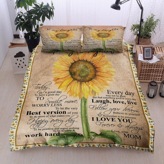 Personalized 3-piece Duvet Cover Bedding Set  Sunflower Mom To Daughter CL11120089MDB Bedding Sets