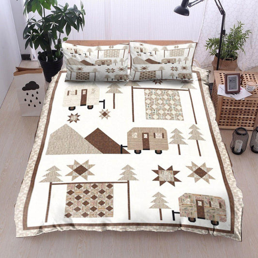 Personalized 3-piece Duvet Cover Bedding Set  Camping Christmas CL12120012MDB Bedding Sets