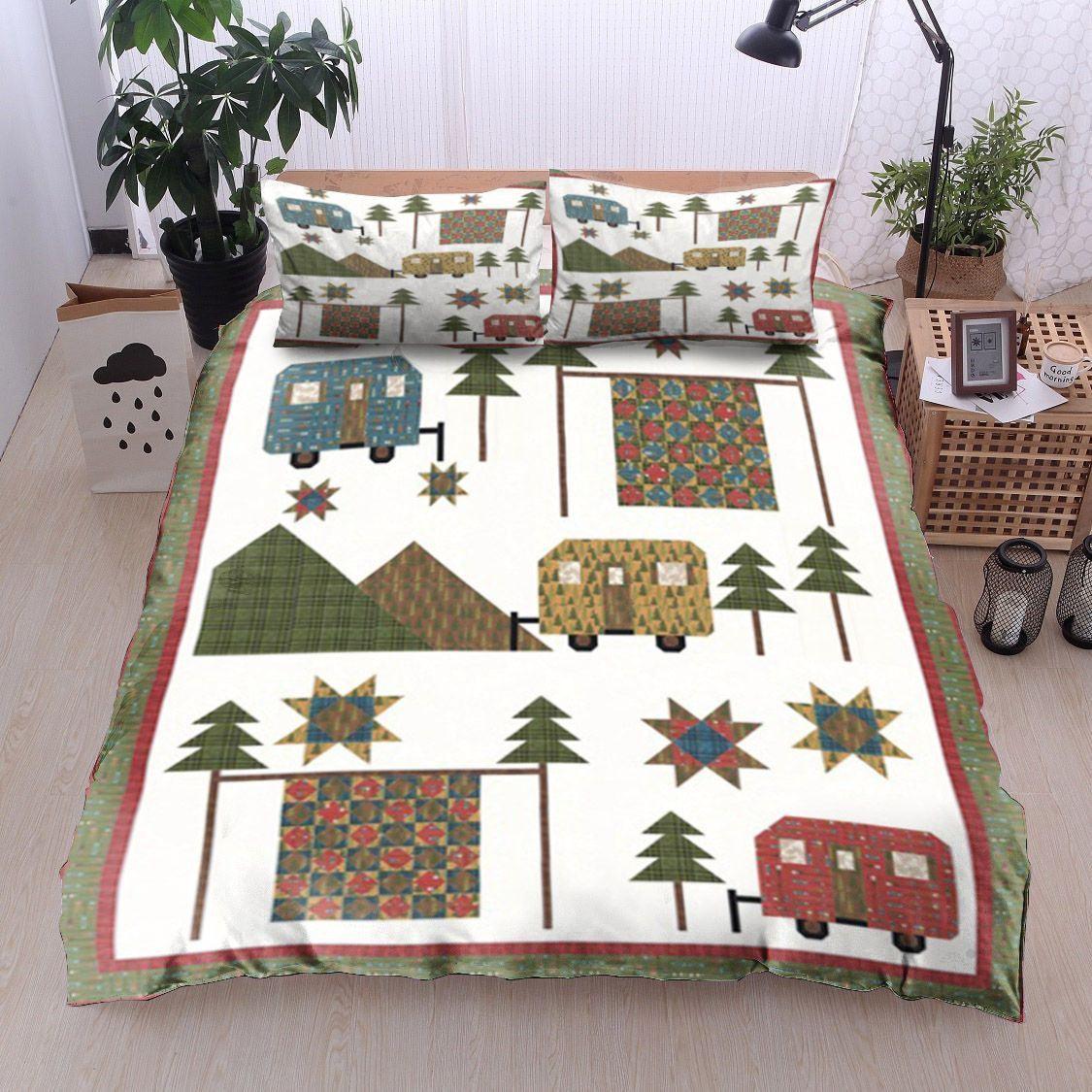 Personalized 3-piece Duvet Cover Bedding Set Camping Christmas CL12120013MDB Bedding Sets