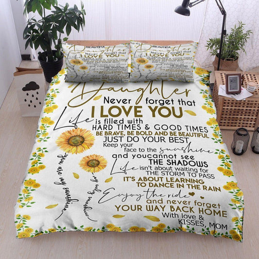Personalized 3-piece Duvet Cover Bedding Set  Sunflower To My Daughter CL11120096MDB Bedding Sets