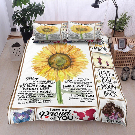 Personalized 3-piece Duvet Cover Bedding Set Sunflower Mom To Daughter CL11120095MDB Bedding Sets