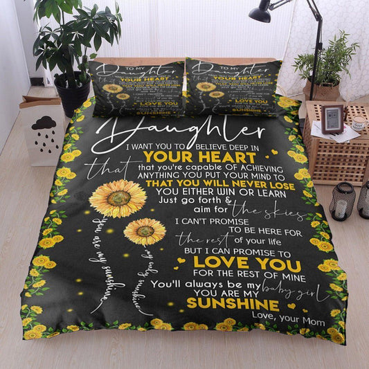 Personalized 3-piece Duvet Cover Bedding Set Sunflower Mom To Daughter CL11120090MDB Bedding Sets