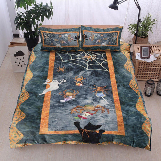 Personalized 3-piece Duvet Cover Bedding Set  Halloween Cat Spider Ghost DV10100142B Bedding Sets