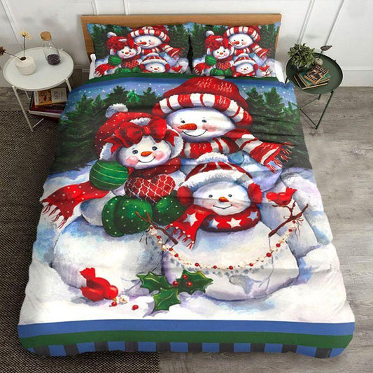 Personalized 3-piece Duvet Cover Bedding Set  Christmas Snowman TT1210024T Bedding Sets