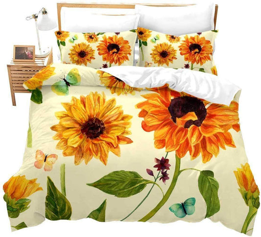 Personalized 3-piece Duvet Cover Bedding Set  Sunflower CLG1601132B Bedding Sets